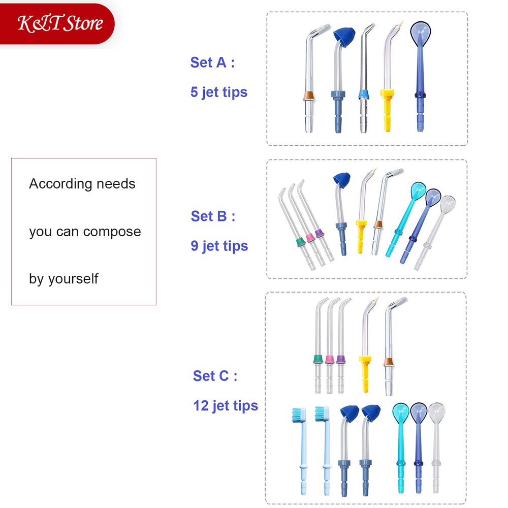 Cabezal de repuesto para cepillo de dientes, boquillas de chorro de agua Dental, hilo Dental, accesorio irrigador Oral, para Waterpulse, Waterpik, Nicefeel, Flycat