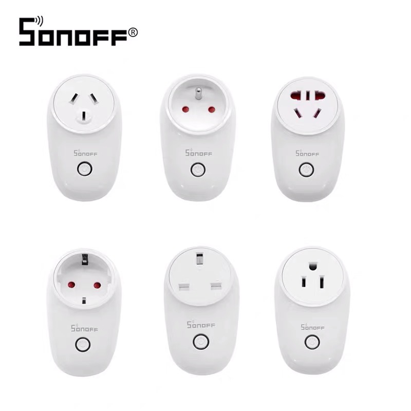 Sonoff S26 WiFi inteligente interruptor de la UE nos UK enchufe CN de automatización de casa inteligente Socket remoto Kit de trabajo con Alexa Google eWeLink