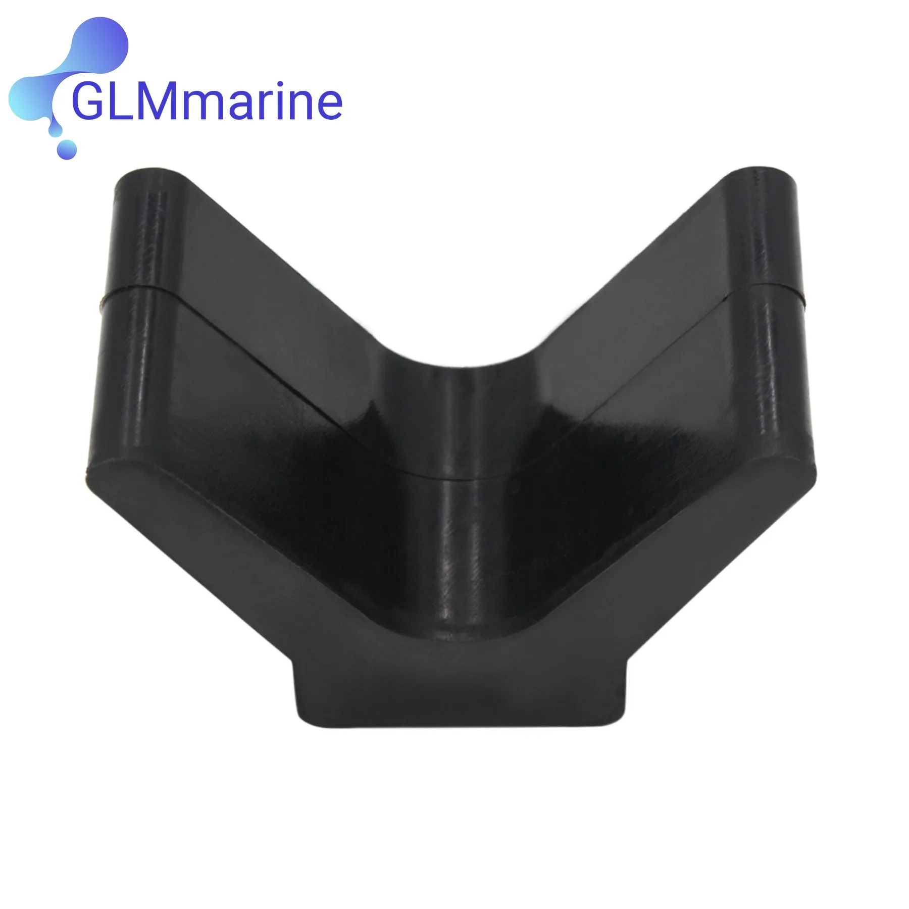 2 Pcs V Bow Stop Roller Boat Trailer Rubber Bow Stop V-Block Black 2-Inch By 2-Inch with 3/8" Hole