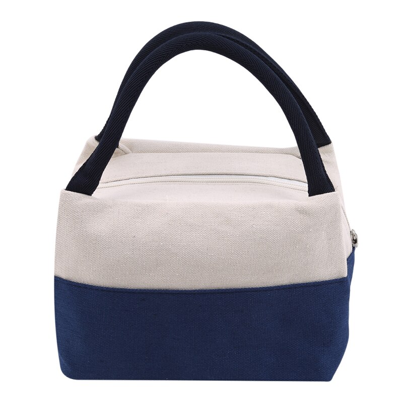 Brand Canvas Lunch Bags For Women Portable Thermal Insulated Lunch Box Bag Tote Bolsa Comida Lunch Bag For Kids School: White