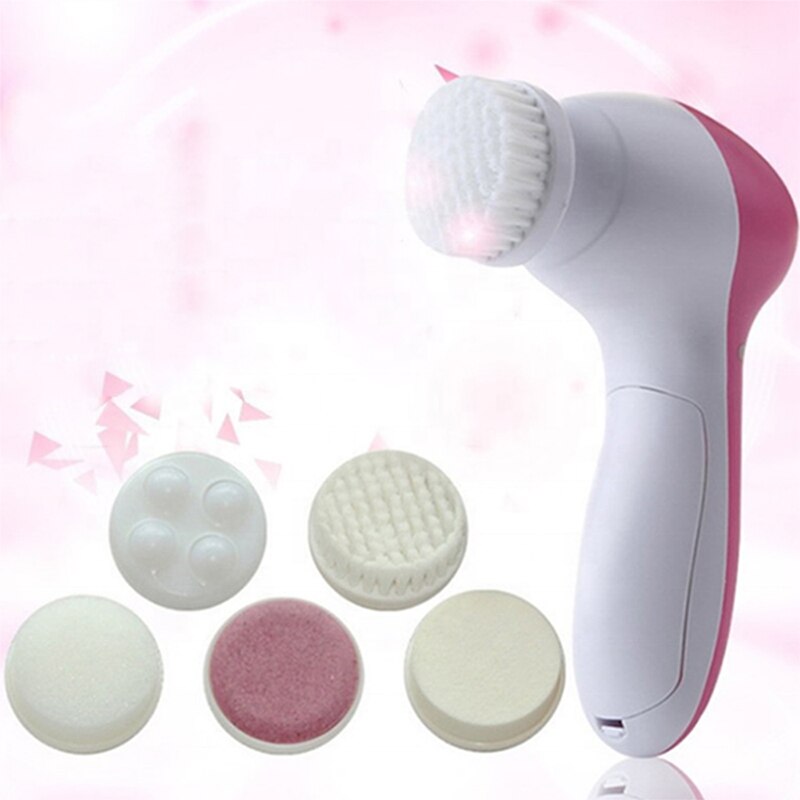 Elektrischer Gesichtsreiniger, 5-in-1, Gesichtsreinigungsbürste, Waschmaschine, Spa, Hautpflege, Massagegerät, Mitesser-Reinigung, Gesichtsreiniger-Werkzeuge