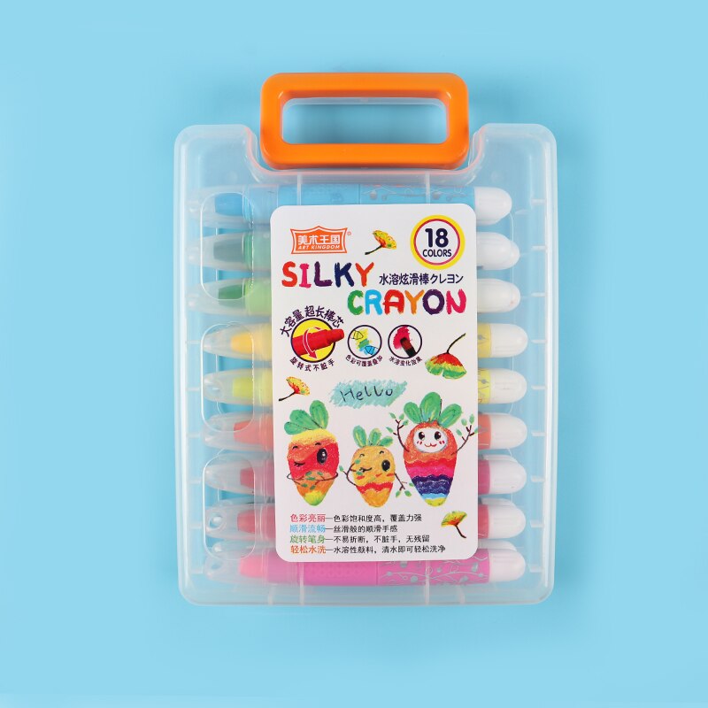 Silky Crayon Hello for drawing painting rotating smooth pencils set washable pastel for kids painters artists: 18 colors
