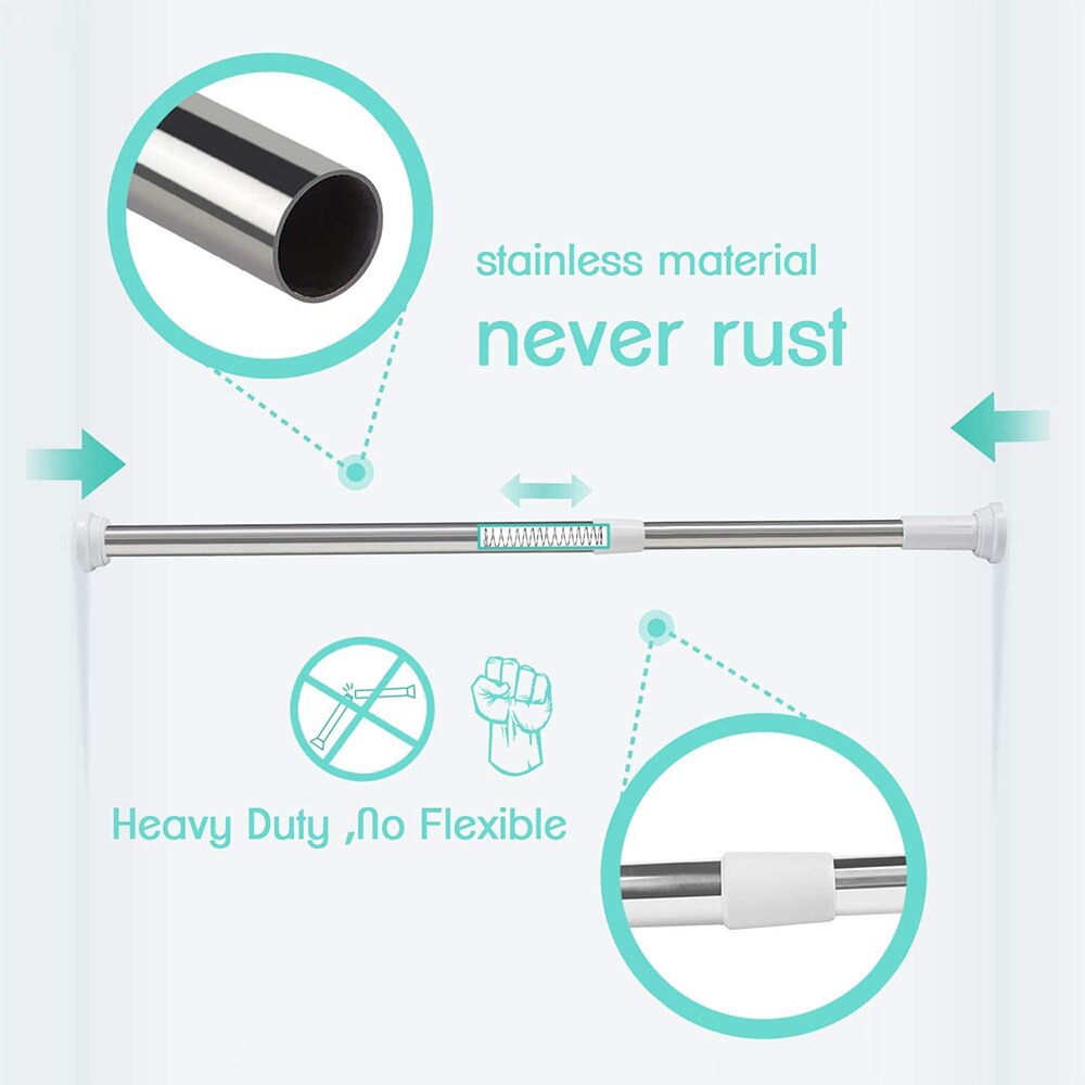 Pugno di Trasporto Multifunzionale Telescopica Regolabile Aste Tenda Della Doccia Allungabile Gancio Tensione Palo Telescopico telecamera Da Letto Bagno