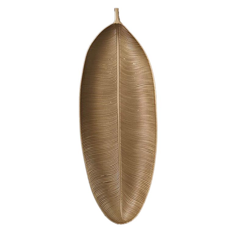 Nordische dekorative Tablett Gold blätter bilden Serviert ablett Schmuck Palette Obst Snack Gericht Tisch Lagerung Organizer (klein)
