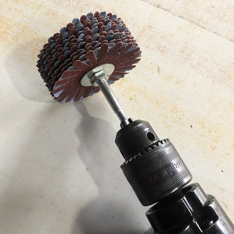Abrasive band polishing flower head with handle sandpaper polishing wheel brush