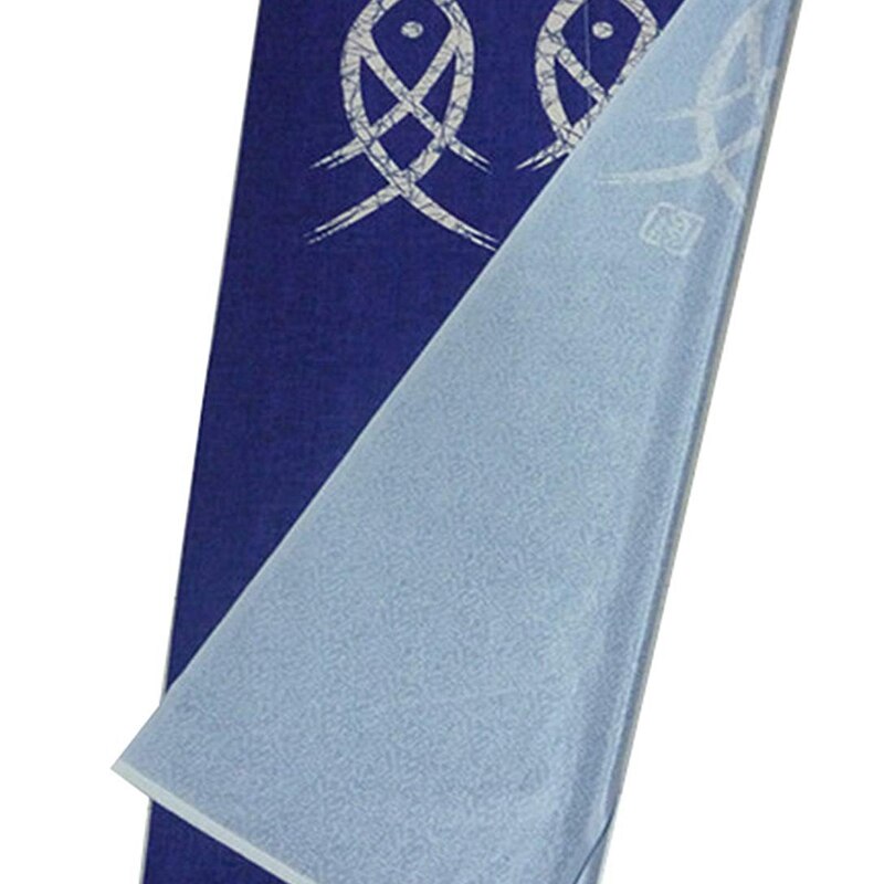 JFBL-cortina japonesa Noren para puerta, tapiz de peces de personajes antiguos para decoración del hogar, azul, 33x59 pulgadas