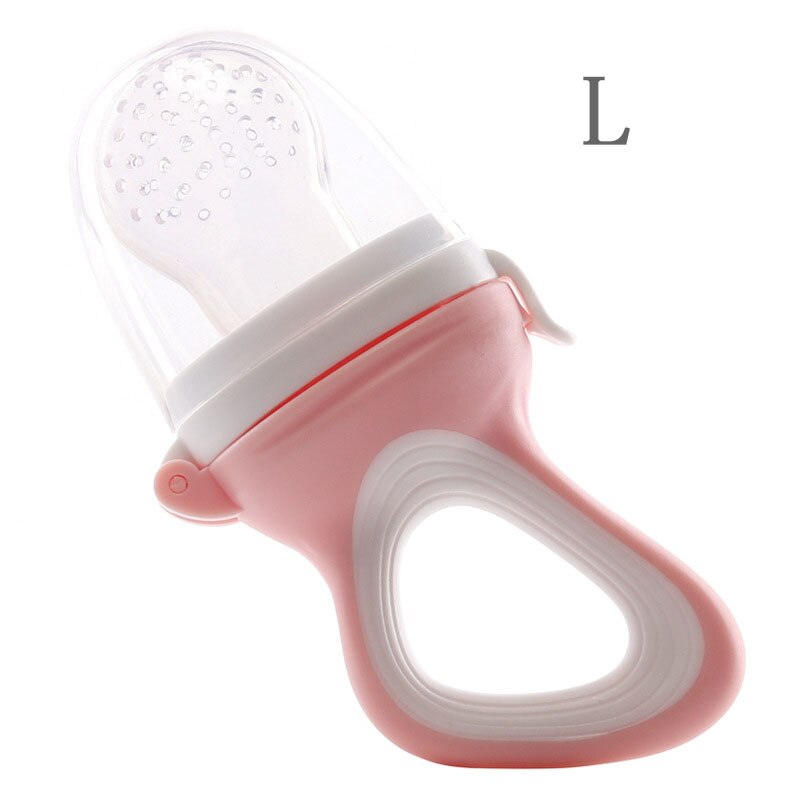 1Pcs Baby Fopspeen Nibbler Baby Fopspenen Feeder Kids Fruit Feeder Veiligheid Babyuitsteeksel Kits Voor Baby Knabbelen Fles Accessoires: pink L