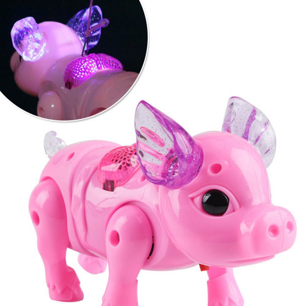 Electronic Walking Pig LED Glow Pet Toy For Children Electric Musical Flashing Kids Interactive s Christmas
