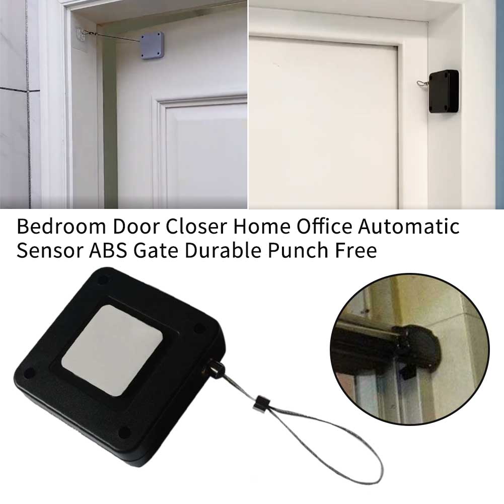 Hydraulic Universal Bedroom Door Closer Practical Punch Free ABS Automatic Sensor Gate Easy Install Hotel Durable Home Office