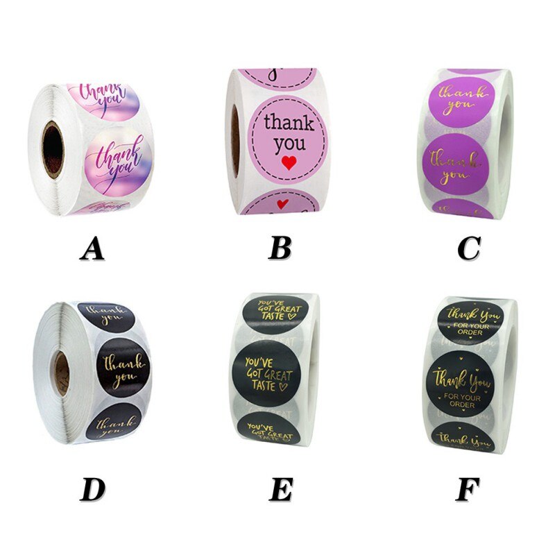 Gold Foil Thank You Stickers For Seal Labels 1 Inch Packaging Stickers Birthday Party Offer Stationery Sticker