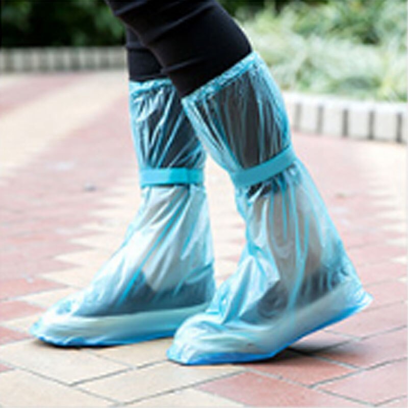 Regntilbehør slip husholdningsartikler bærbare regnskoovertræk regnstøvler vandtætte vandtætte høj støvle: Blå xl
