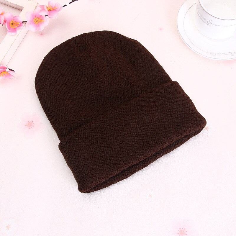 Gorro de punto para mujer, gorro de punto de Color sólido Hip Hop para niños o niñas, sombrero de primavera rojo, gorros de abrigo de Hip Hop para adultos, Color negro y rojo
