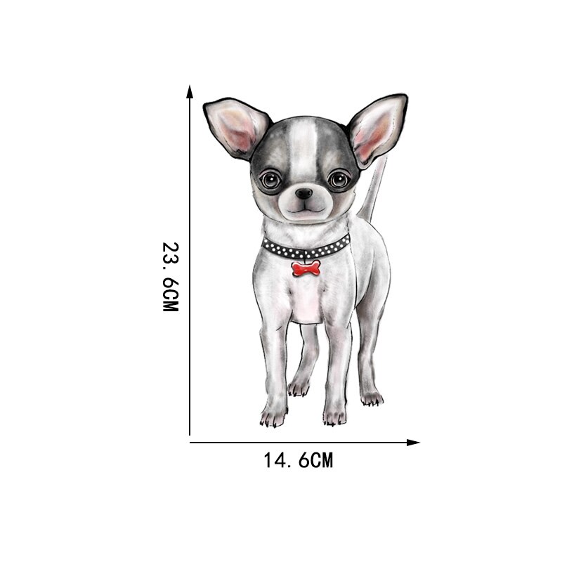 Yoja 14.6 × 23.6Cm Hand Getrokken Chihuahua Badkamer Wc Decoratie Thuis Kamer Muurstickers T1-2987