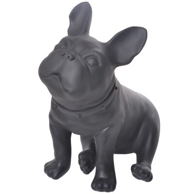 Zwart Plastic Franse Bulldog Hond Mannequin Met Gedraaid Hoofd Voor Display