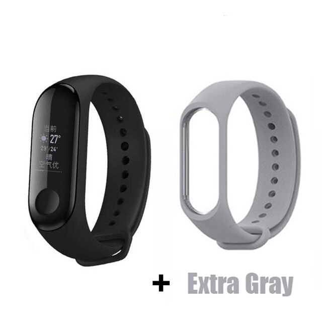 Xiaomi Mi Band 3 Fitness Tracker 50M Waterdichte Smart Band Smartband Oled Display Touchpad Hartslagmeter Polsbandjes Bracele: add grey