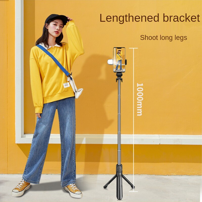 XT02 Detachable Clip Bluetooth Selfie Stick Universal Horizontal and Vertical Tripod Selfie Stick Phone Bracket Photograph