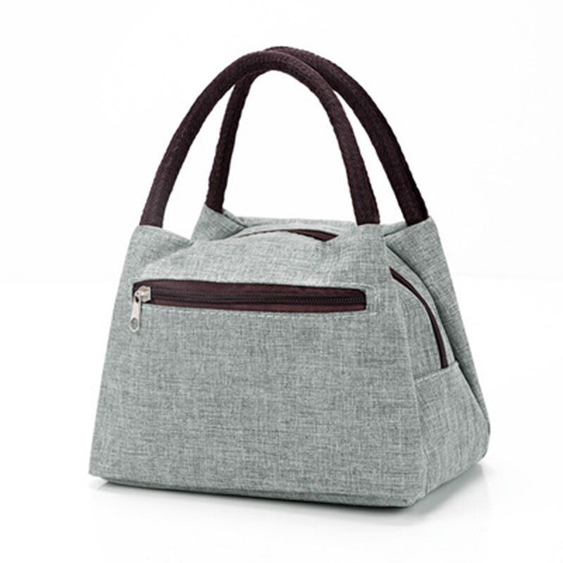 Aosbos Oxford Portable refroidisseur sac à déjeuner toile pique-nique fourre-tout sacs solide thermique isolé sacs à bandoulière pour hommes femmes enfants: Grey