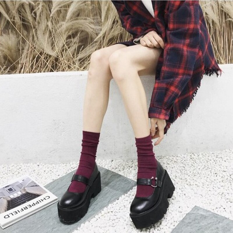 women-s-chunky-heel-girl-school-metal-buckle-platf-grandado