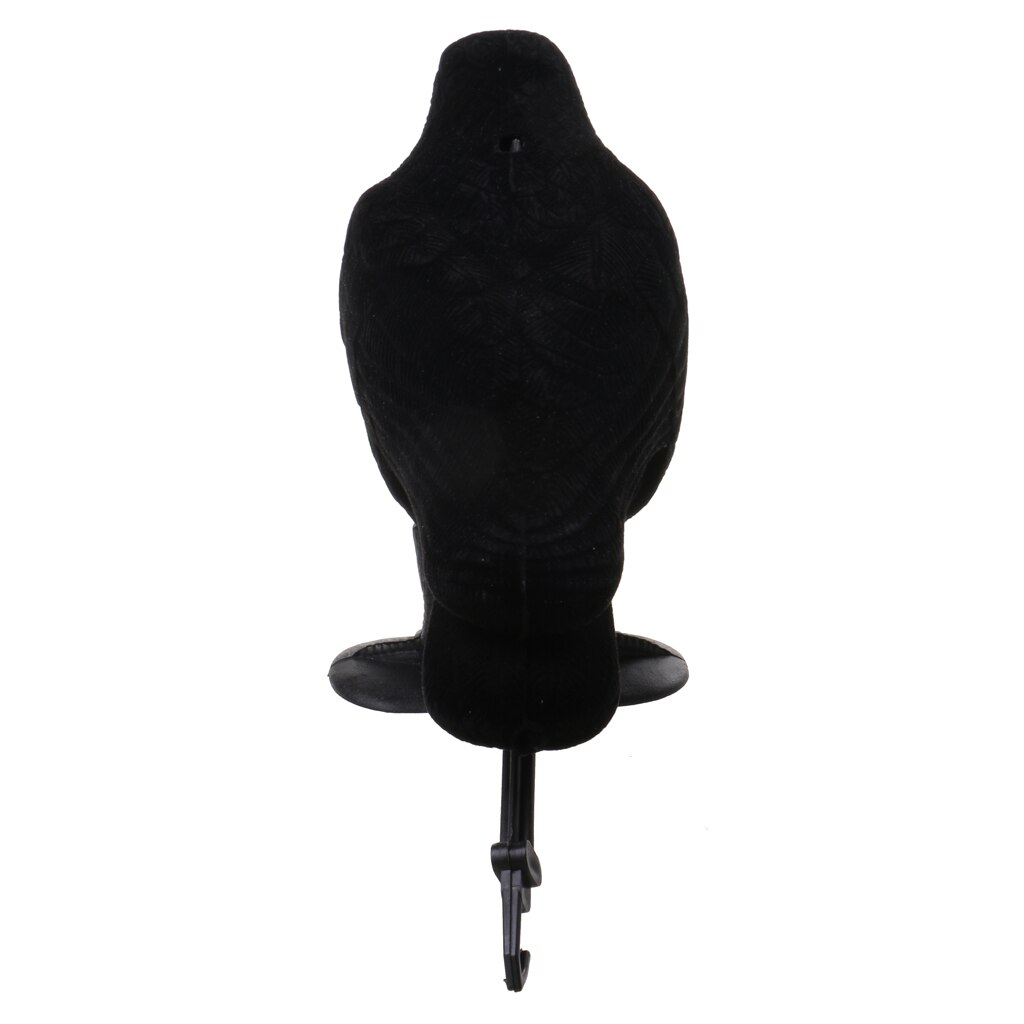 Flocked Black Crow Decoy Bird Scarer Garden Defense Scarecrow – Grandado