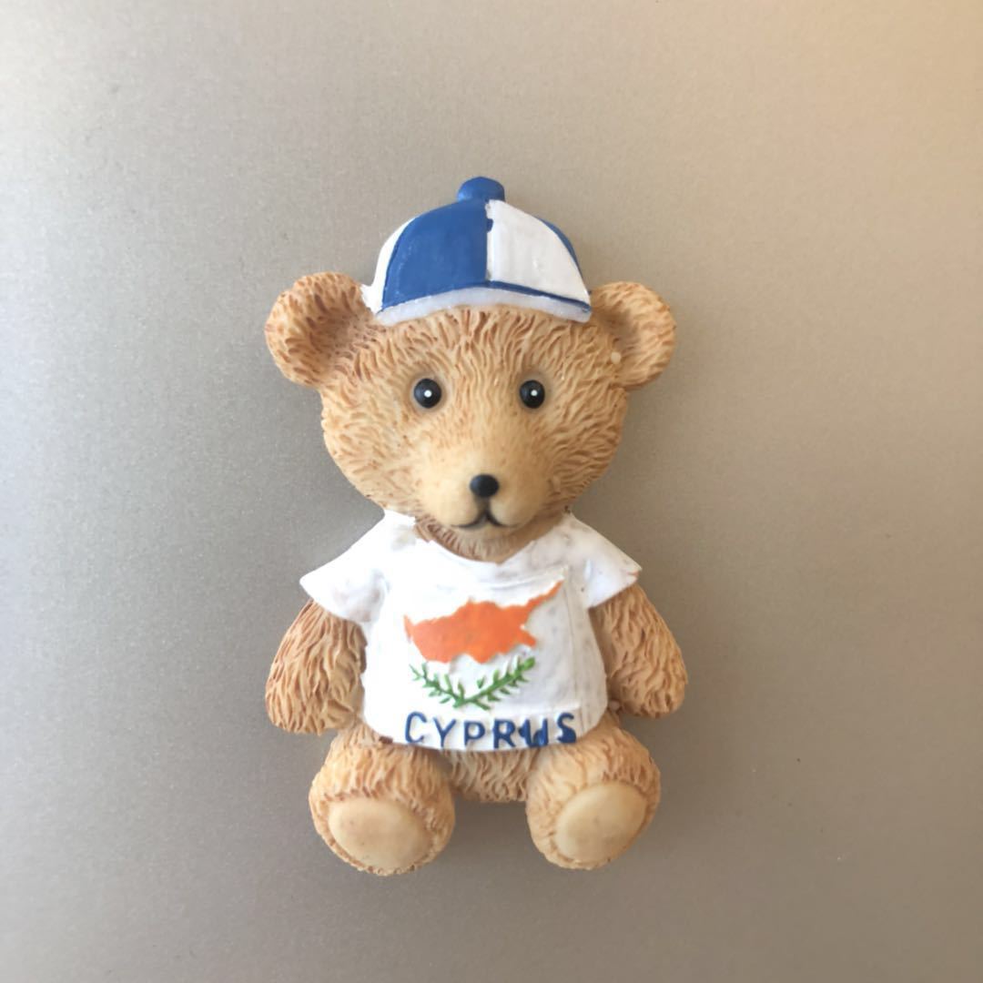 refrigerator decoration cute couple animal cartoon 3d resin refrigerator with magnet fridge magnet souvenir: bear A