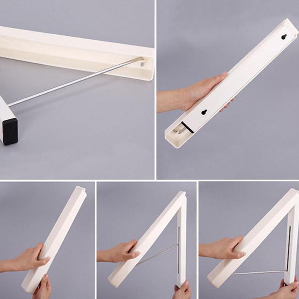 Creamy White Retractable Clothes Rack Multifunctional Practical Clothes Hanger Coat Hanger Hat Shelf Bedroom Waterproof