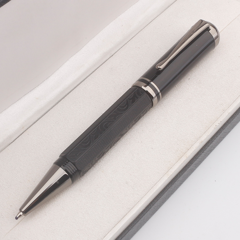 MB Rollerball Ballpoint Writer Marcel Proust Classique Style Carving Fountain Pens Writing Ink: Light Grey / Multi-Colored