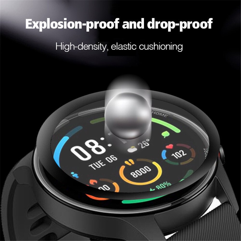 2 kpl 9d täyden reunan suojakalvo xiaomi mi smart watch värillinen urheilu näytönsuoja kansi suoja älykello ei lasi