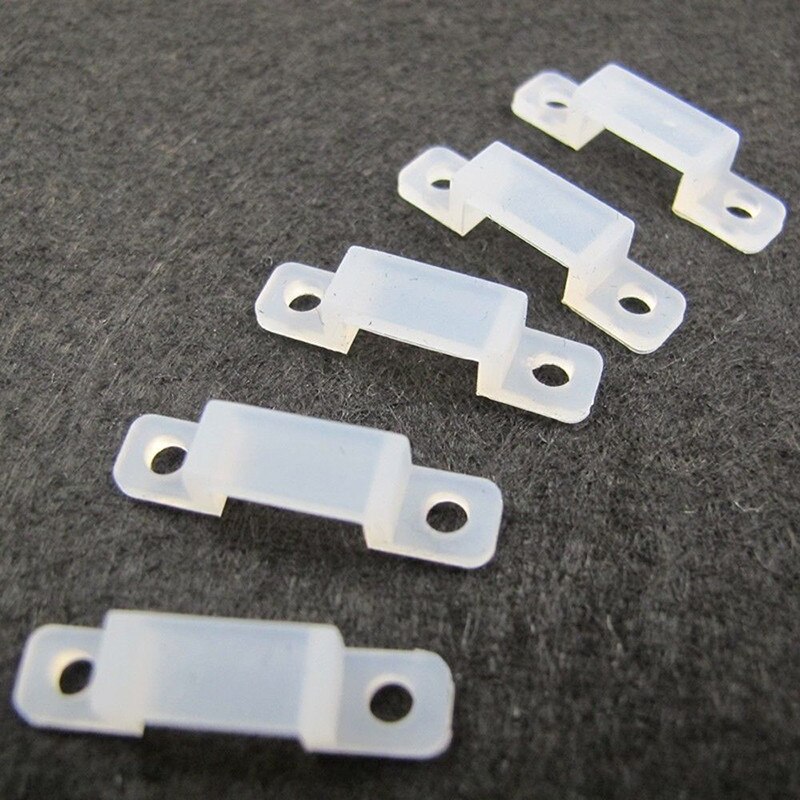 50pcs/lot Silicon LED Strip Connector Clip Flexible Light Strips Fixing Holder For 10mm Width 5050 5630 Light Strip