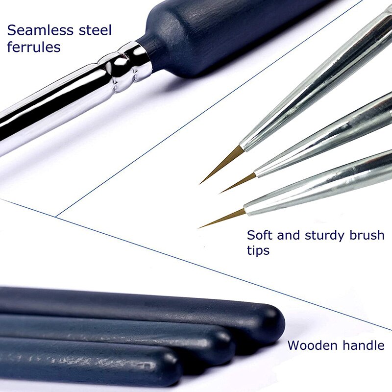 Malebørste nylonbørste akrylmaling tynd krog stregtegning maling pensel malerbørste pen maleri forsyninger