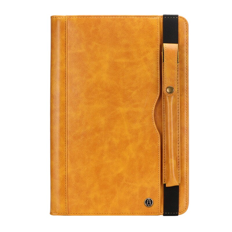 Étui pour samsung Galaxy Tab S4 10.5 SM-T830 T835 T837 en cuir PU avec tablette antichoc porte-crayons + Film + stylo: Jaune