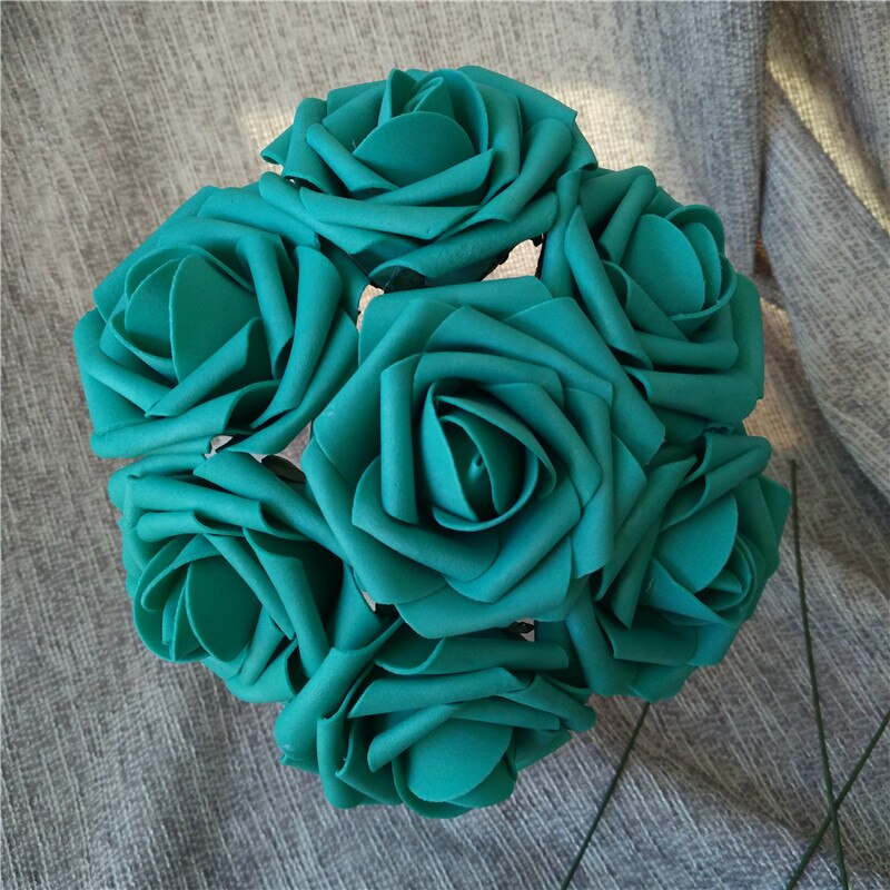 Teal Bloemen Kunstmatige 100PCS Turquoise Green Rozen Voor Bruiloft Decoratie Centerpieces Bloemstuk