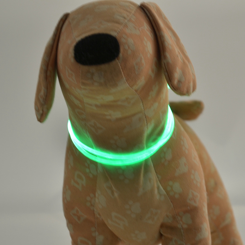 1 stk led kæledyrshalsbånd justerbar natsikkerhedshundehalsbånd lysende lys op kæledyrshund lyse halsbånd snor glød i mørket udendørs