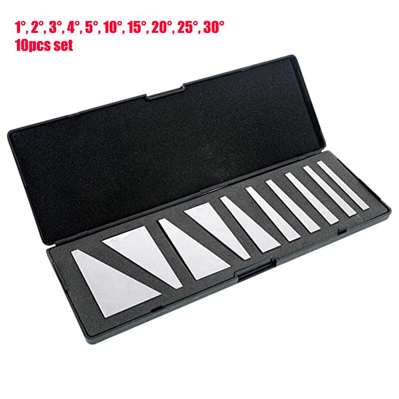 10Pcs 1-30 Degree Precision Ground Durable Angle Block Set With Storage Case For Lathes Milling Machinist Tools: Default Title