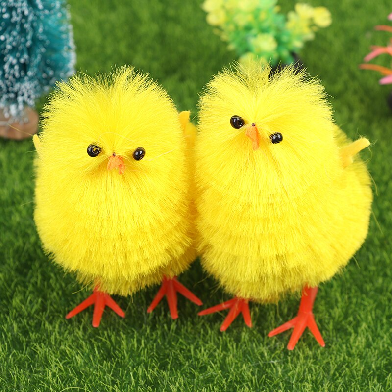 Simulation pâques poussin jaune Mini beaux jouets artificiels en peluche poulet de pâques pour enfants décoration de la maison: Default Title