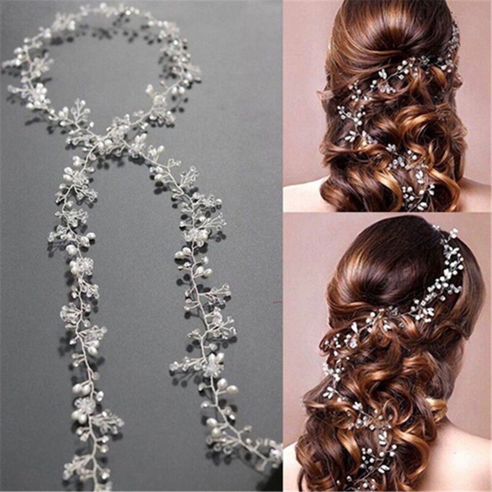 encanto tejido a mano cristal perla diadema flor tocado mujer cabello joyería Boda nupcial accesorios para el cabello