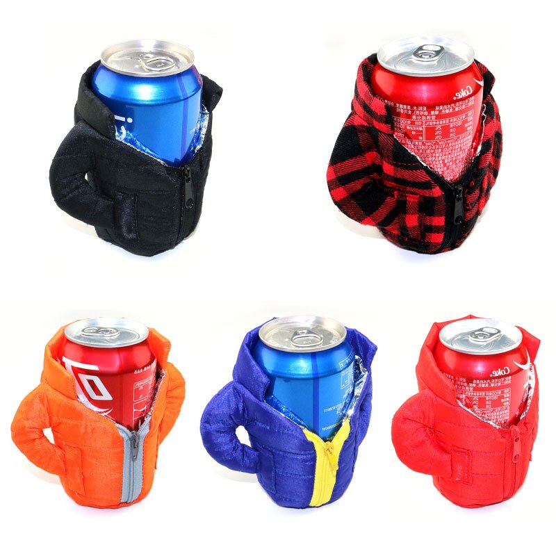 jacket to keep drinks cool beer clothes cola drinks winter down jacket beverage warm clothing insulated beer insulated cover