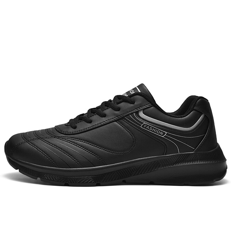Men's Sneakers Walking Shoes Size 39-48 Men's Colors Comfortable Black and White Outdoor Sneakers Sport Shoes Zapatillas Hombre: Black / 7