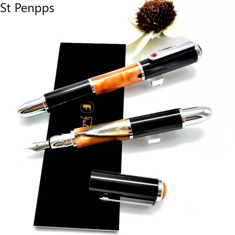 Asvine Fuliwen 017 Vulpen Groen Marmer Hars Pen, Medium