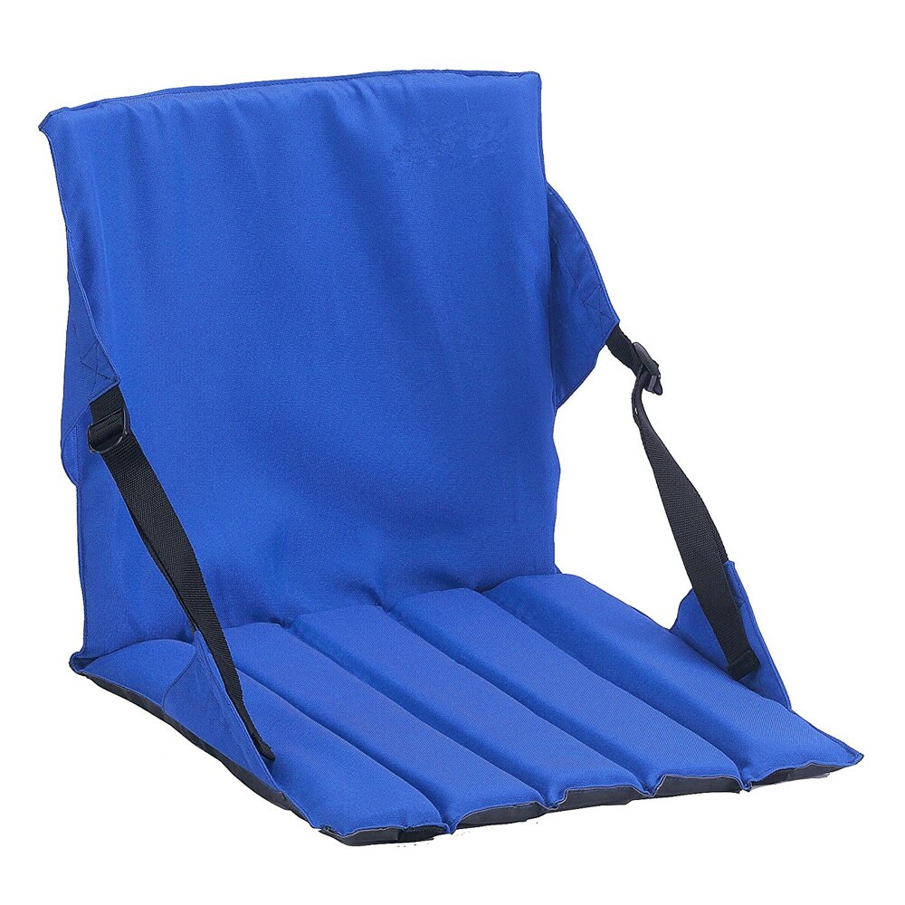 Opvouwbare Outdoor Kussen Stoel met Rugleuning Draagbare Oxford Doek Verstelbare Klapstoel: Blauw