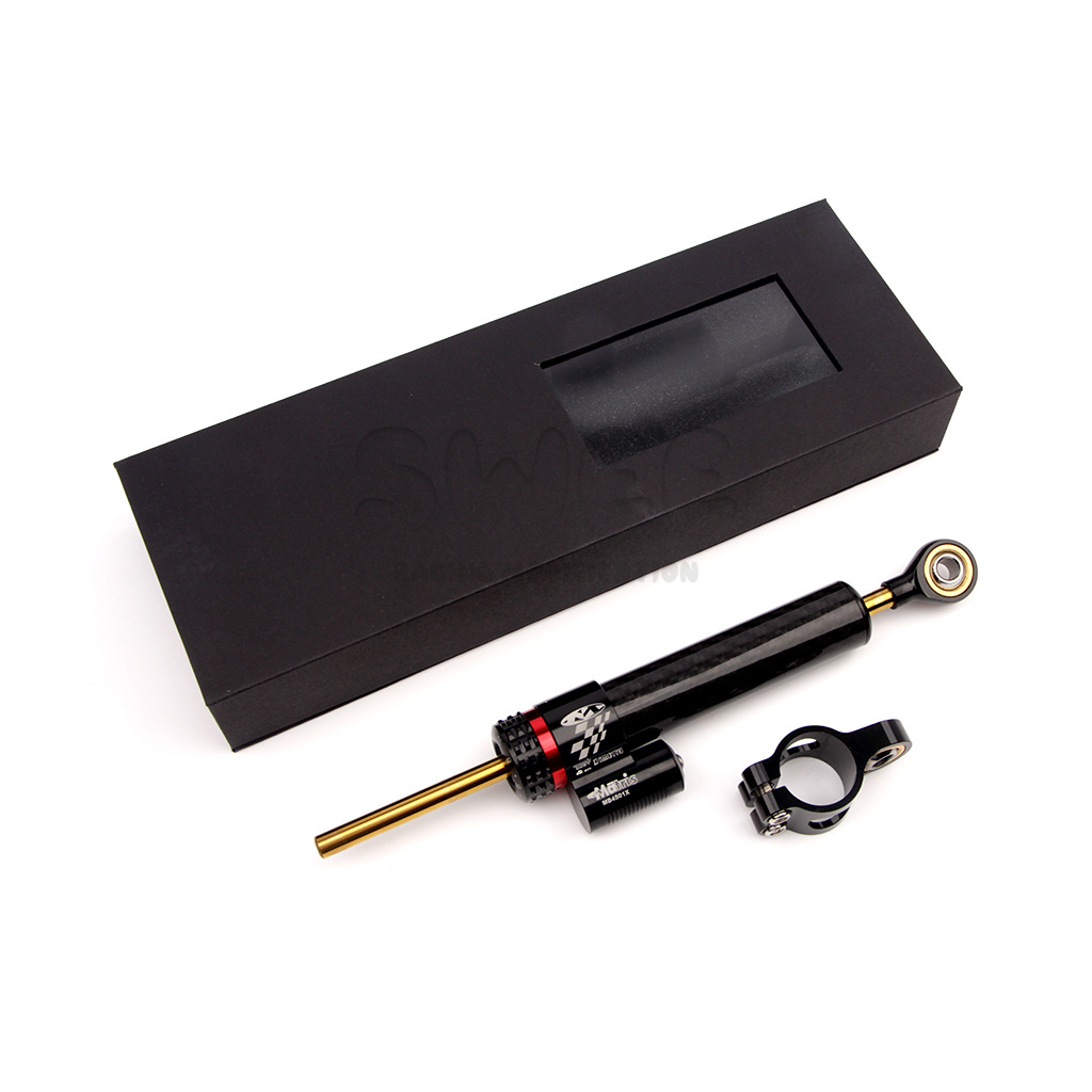 Motorrad Einstellbare Dämpfer Lenkung Stabilisator 252mm 342mm lenkstabilisator für Honda Kawasaki Yamaha Kohlenstoff faser textur