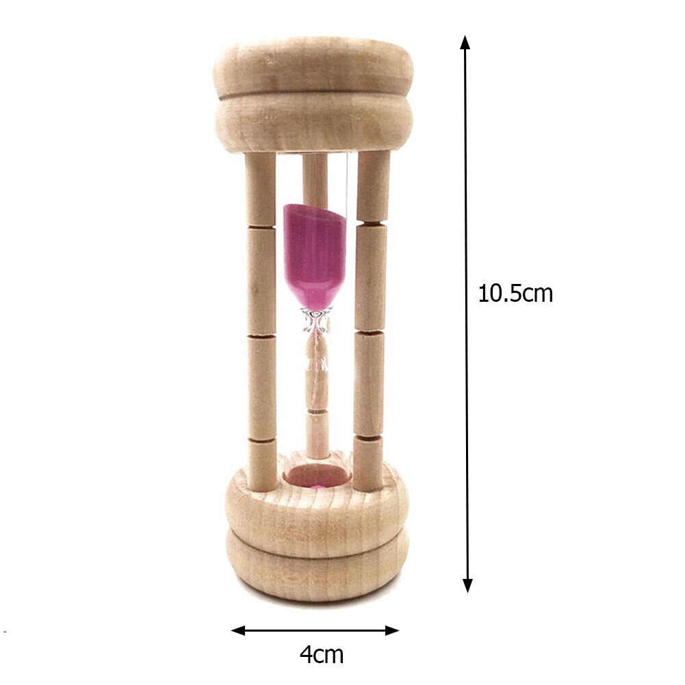 Wooden Hourglasses Home Decor 3min Kids Teeth Brushing Sandglass Timer Ornaments Crafts Sand Clock Hourglass Timer: Pink