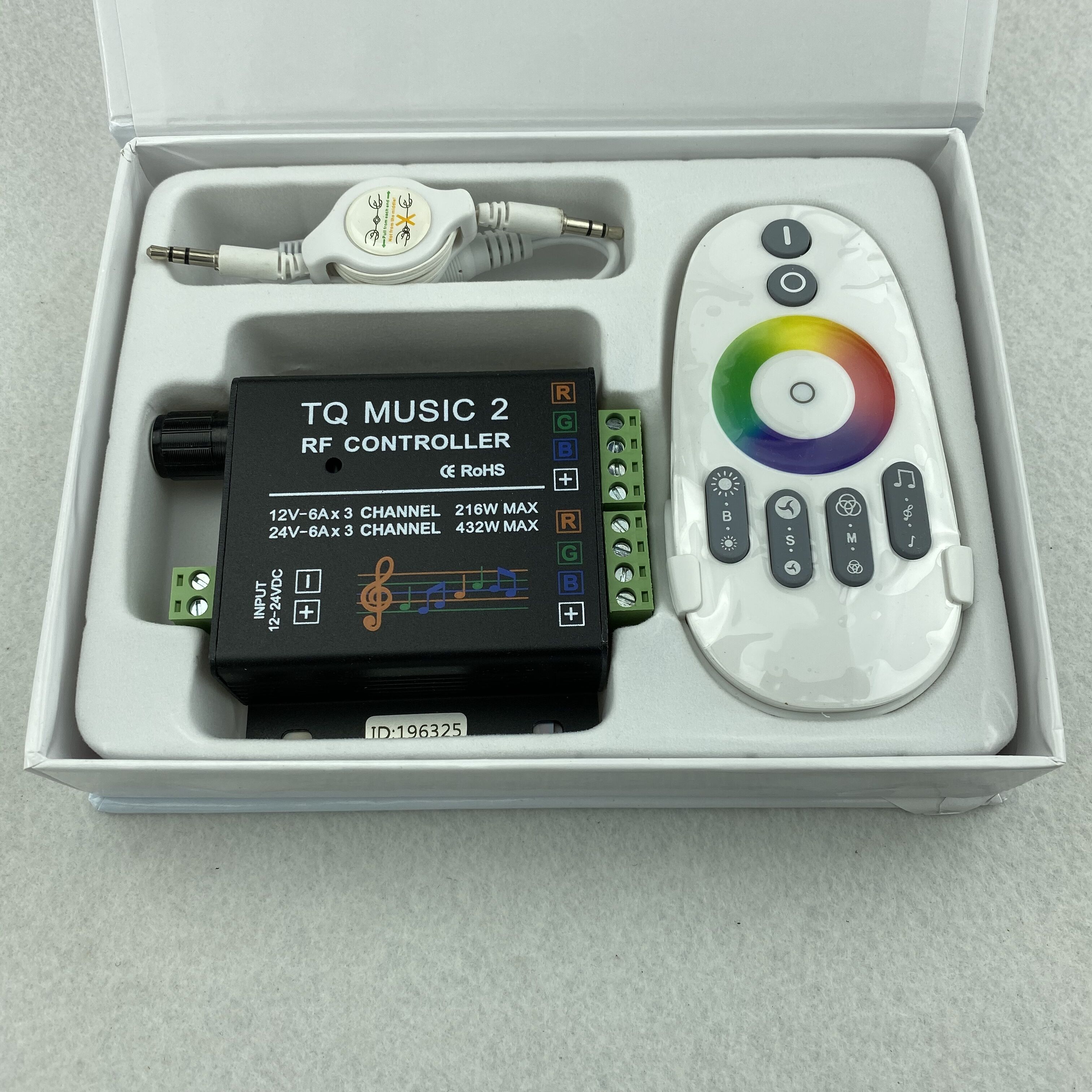 TQ-MUSIC 2; Led Rgb Rf Muziek Controller; DC12-24V Ingang; 6A * 3CH Uitgang