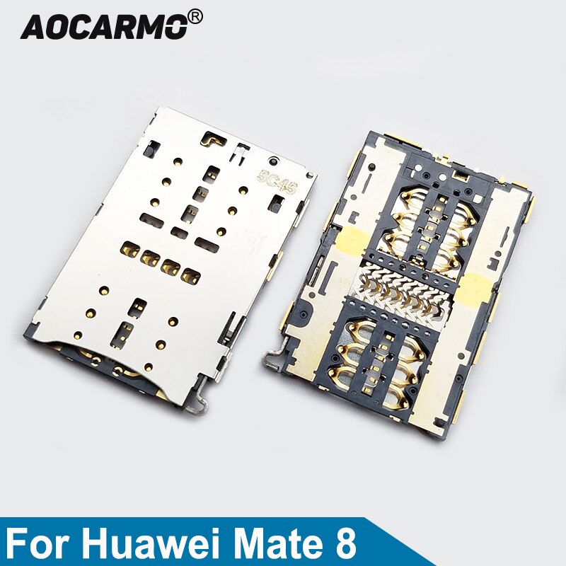 Aocarmo para Huawei Mate 8 bandeja de tarjeta Sim Socket lector soporte ranura piezas de reparación