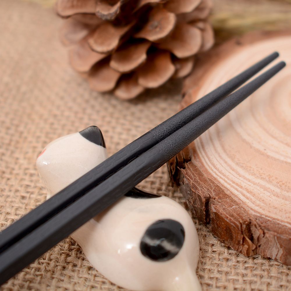 1X Zachte Japanse Sushi Hashi Eetstokjes Lange Legering Sticks Huishouden Keuken Anti Resable Zwart Chop Sticks Servies Voor Keuken