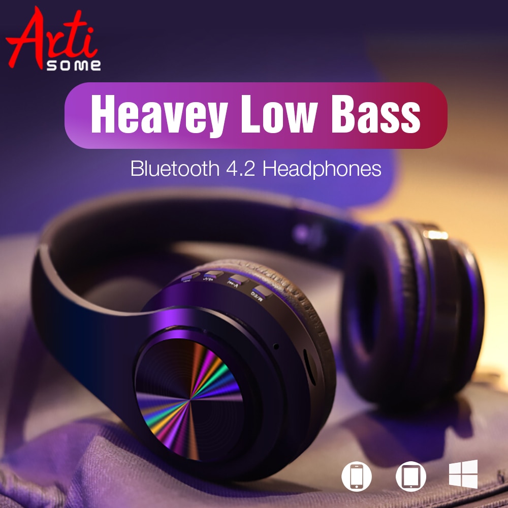 B7 Bluetooth Headphones Wireless Stereo Earphones Foldable Low Bass Headset Adjustable Earbuds With Microphone/TF Card