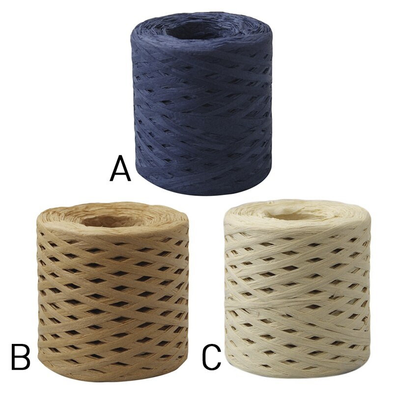 200M raphia papier ficelle corde emballage ruban Bouquet emballage bricolage artisanat pour fête mariage décoration nouveautés