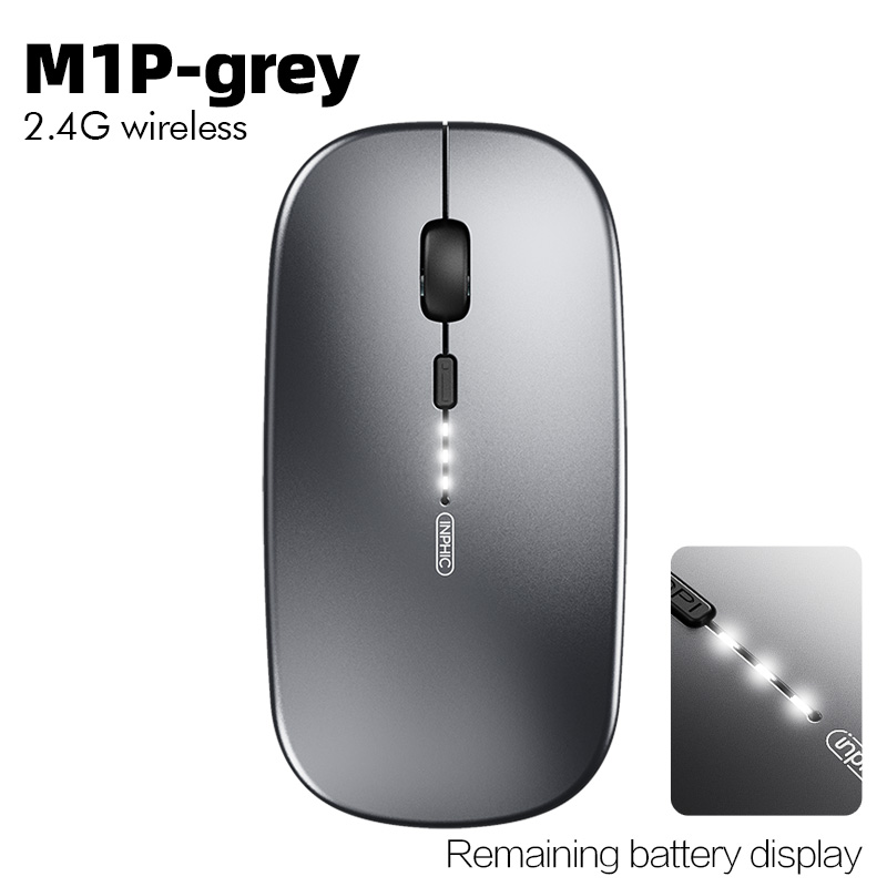 INPHIC M1Profi Kabellose Maus, wiederaufladbare leise Maus, kabellose Bluetooth-Maus mit drei Modi, Leistungsanzeige + Typ-C-Aufladung
