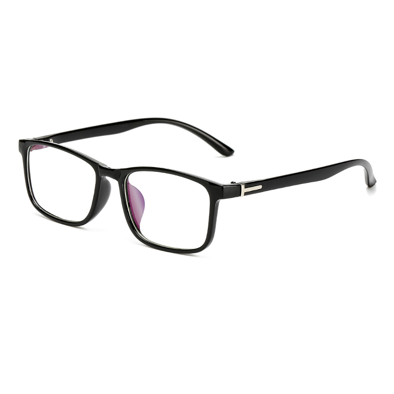 Dam retro blommig glasögonbåge kvinnlig fyrkantig glasögonbåge dam vintage klar lins glasögon svarta glasögonbågar: Ljus svart