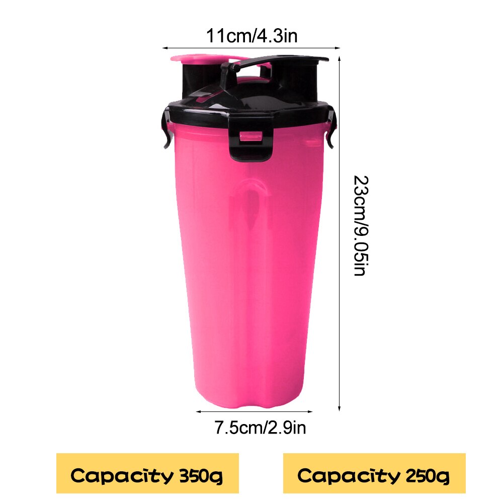Matka lemmikkieläinten vesipullo koiran juoma-annostelija kulho 2 in 1 kannettava koiran muki 350ml/12oz vesi- ja 250g välipalaruokaastialle  #15: 7