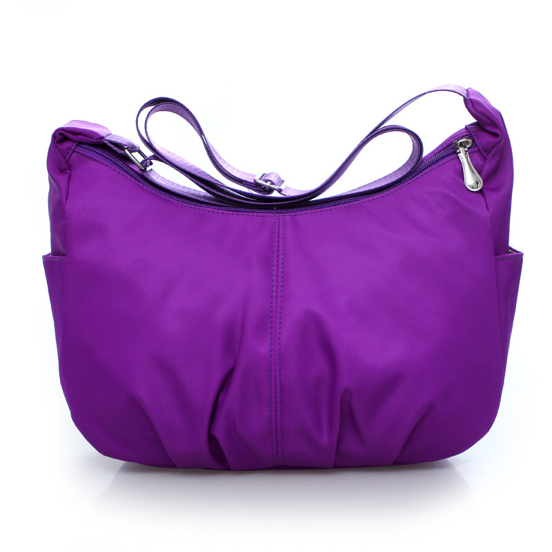 Vandtæt nylon skuldertaske fritid stor messenger taske cross body tasker afslappet dame håndtasker og punge: Lavendel